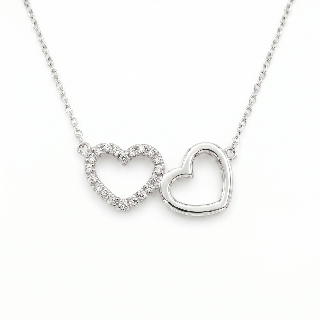 Diamond White Gold Heart Necklace