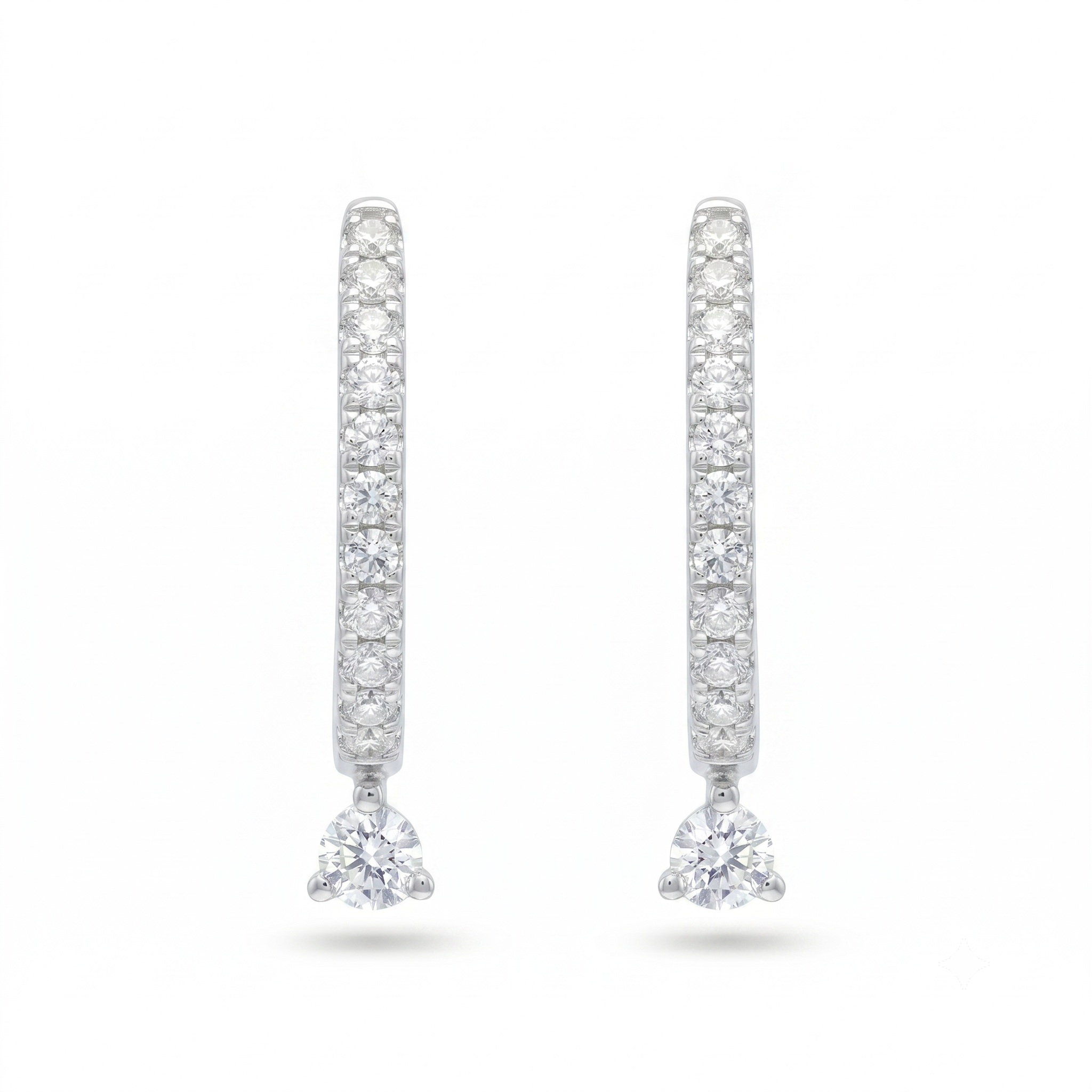 Diamond White Gold Hoop Earrings