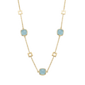 18K Yellow Gold Aquamarine Chain Necklace