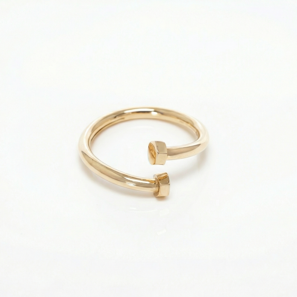 18K Yellow Gold Bolt Ring Size 7