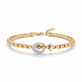 Diamond Two Tone Gold Bangle Bracelet