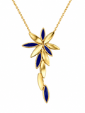 18K Yellow Gold Enamel Necklace