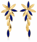 18K Yellow Gold Enamel Earring