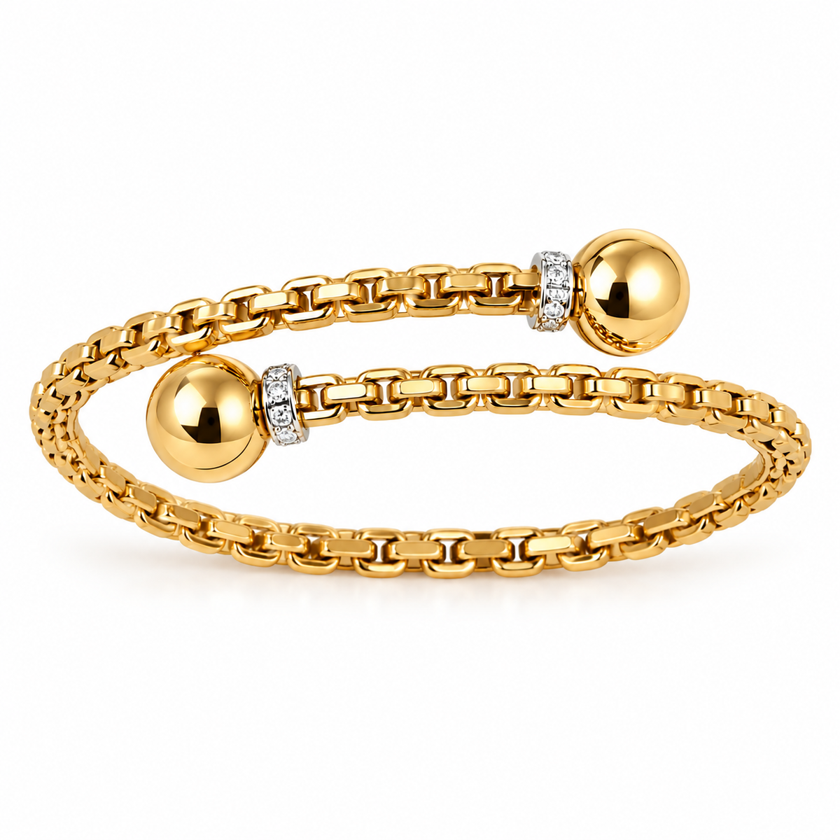 18K Two Tone Gold Cuff Bracelet