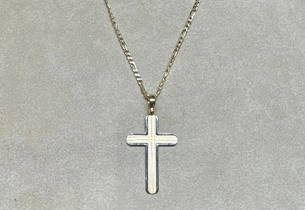 18k Gold Cross and Chain
