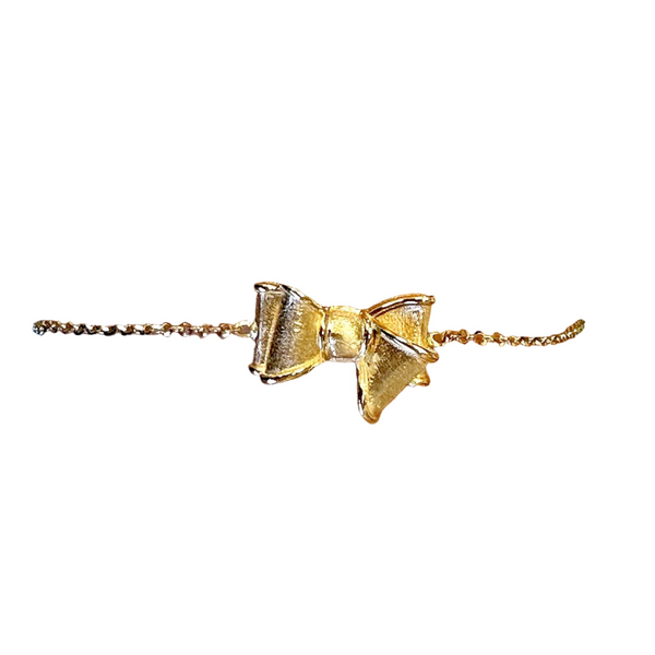 18K Gold Bow Charm Chain Bracelet