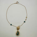 18K Yellow Gold London Blue Topaz Chain Necklace
