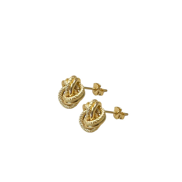 18k Gold Earrings Stud Push Back Screw