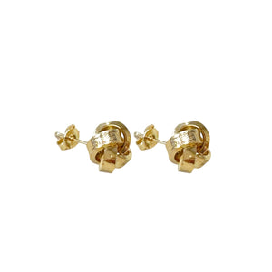 18k Gold Earrings Stud Push Back Screw