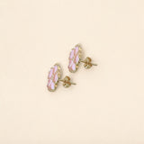 18k Gold Earrings Stud Push Back Screw