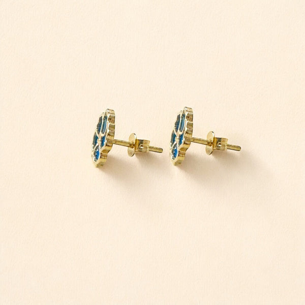 18k Gold Earrings Stud Push Back Screw