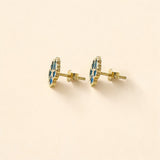 18k Gold Earrings Stud Push Back Screw