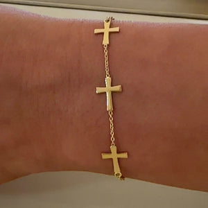 18K Gold cross chain Bracelet