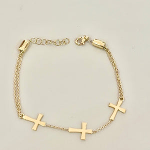 18K Gold cross chain Bracelet