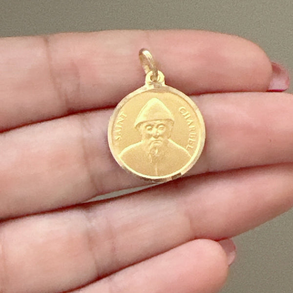 18K Gold Pendant St. Charbel Icon