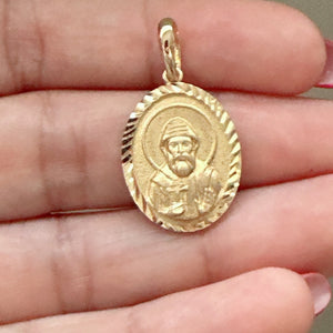 18K Gold Pendant St. Charbel Icon