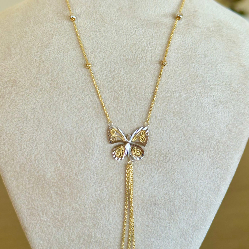 18K Gold Chain Necklace Two Tone
