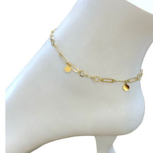 18K Solid Gold  Paperclip CHAIN Anklet