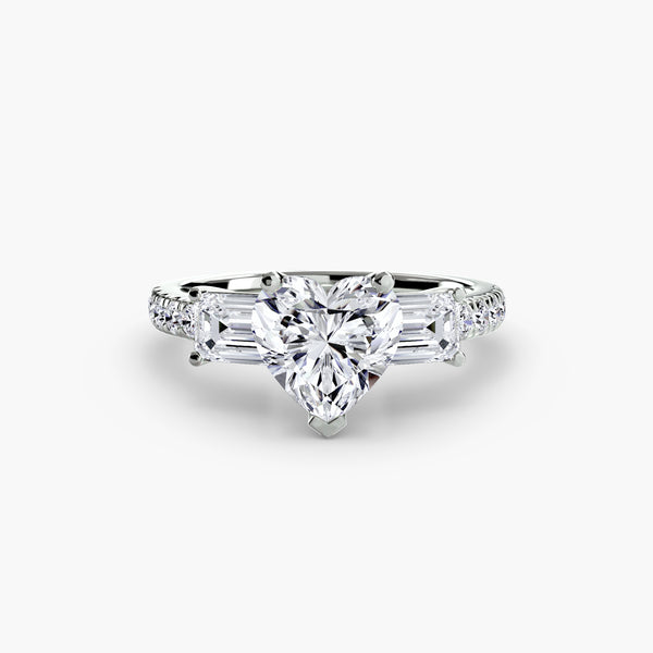 Three-Stone Ring with Pavé Band 4
