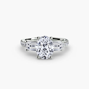 Three-Stone Ring with Pavé Band 4