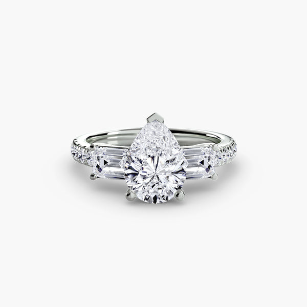 Three-Stone Ring with Pavé Band 4