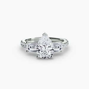 Three-Stone Ring with Pavé Band 4