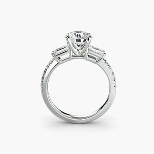 Three-Stone Ring with Pavé Band 4