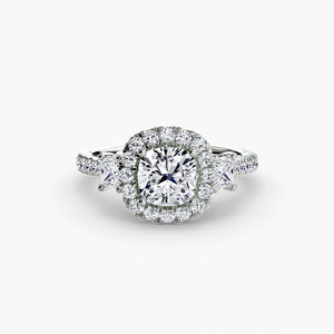 Three-Stone Ring with Halo 2