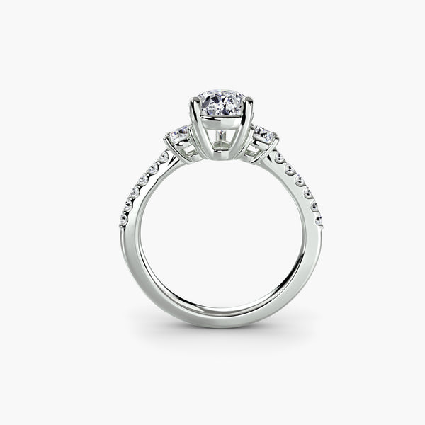 Three-Stone Ring with Pavé Band 5