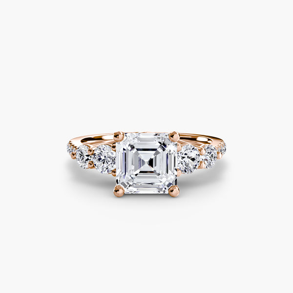 Five Stone Ring with Pavé Band