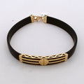 Men 18K Yellow Gold Rubber Bracelet