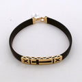 Men 18K Yellow Gold Rubber Bracelet