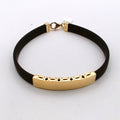 Men 18K Yellow Gold Plaque Rubber Bracelet