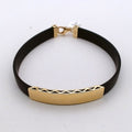 Men 18K Yellow Gold Plaque Rubber Bracelet