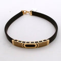 Men 18K Yellow Gold Rubber Bracelet