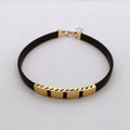 Men 18K Yellow Gold Rubber Bracelet
