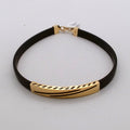 Men 18K Yellow Gold Rubber Bracelet