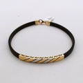 Men 18K Two Tone Gold Rubber Bracelet