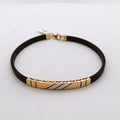 Men 18K Two Tone Gold Rubber Bracelet