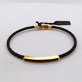 Men 18K Yellow Gold Cubic Zirconia Stainless Steel Bracelet