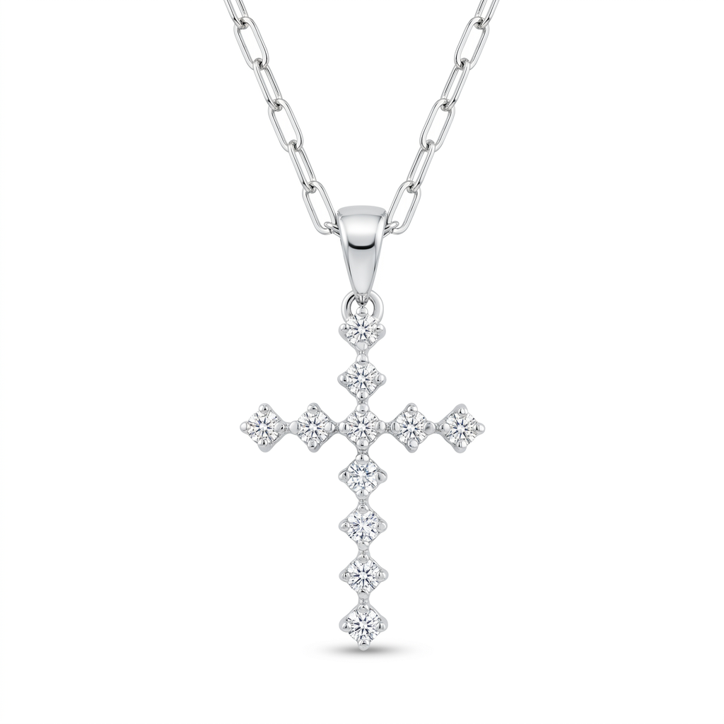 Diamond White Gold Cross Pendant