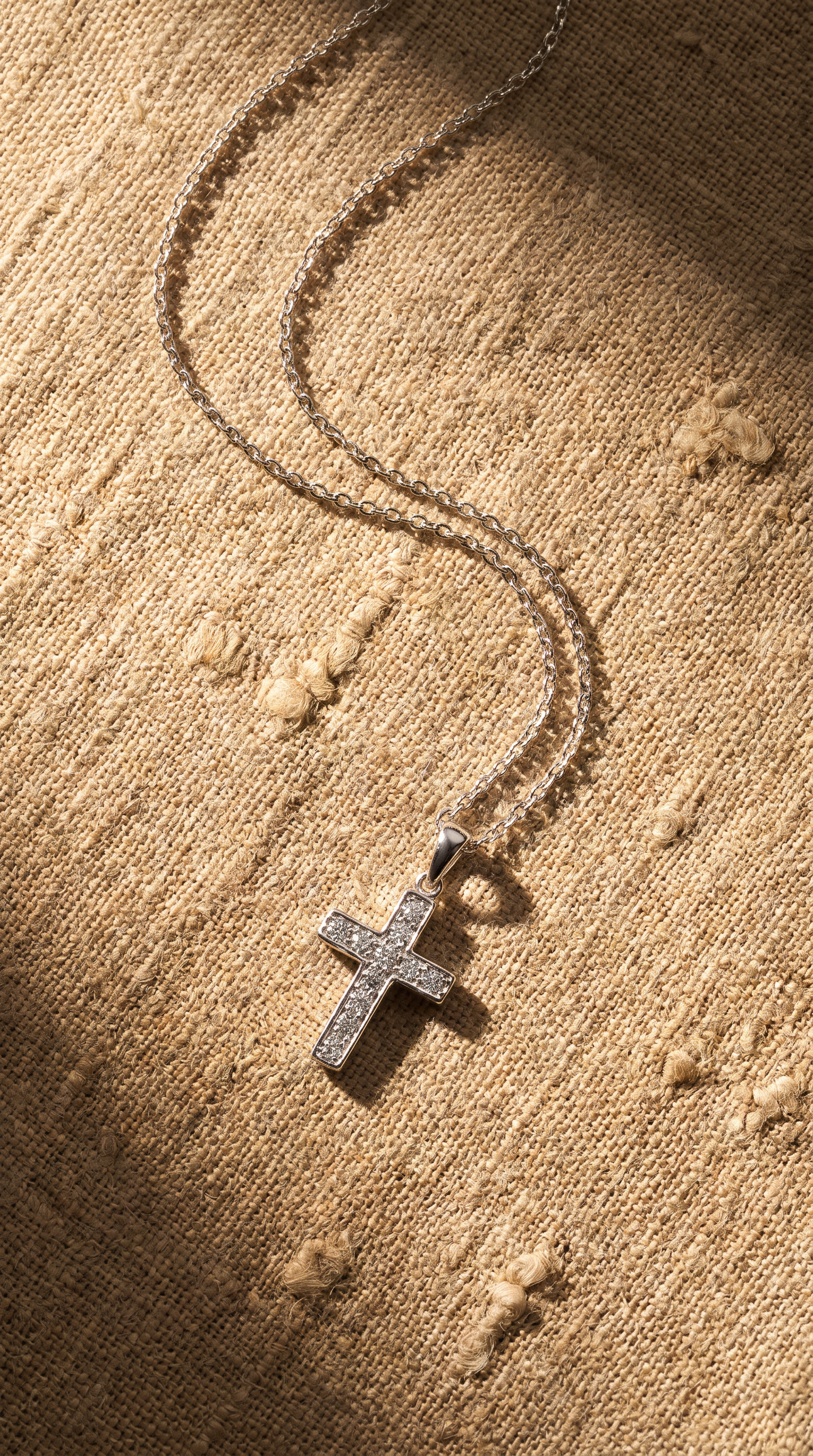 Diamond White Gold Cross Necklace