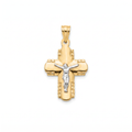 18K Two Tone Gold Crucifix Pendant