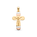 18K Multicolor Gold Crucifix Pendant
