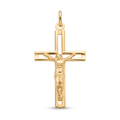 18K Yellow Gold Crucifix Pendant