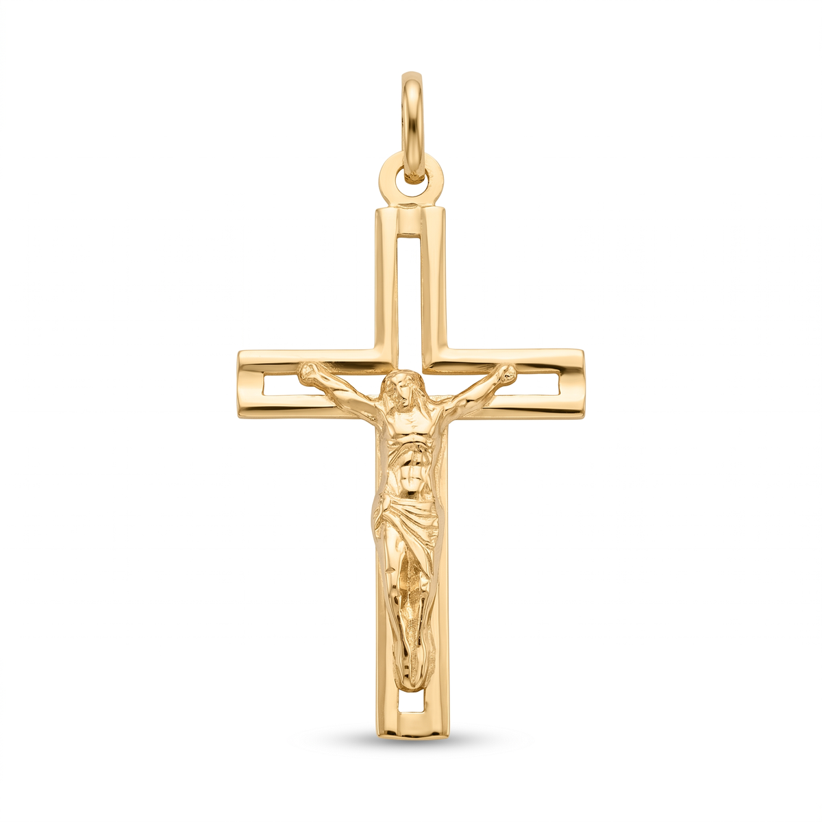 18K Yellow Gold Crucifix Pendant
