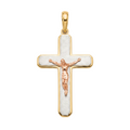 18K Multicolor Gold Cross Pendant