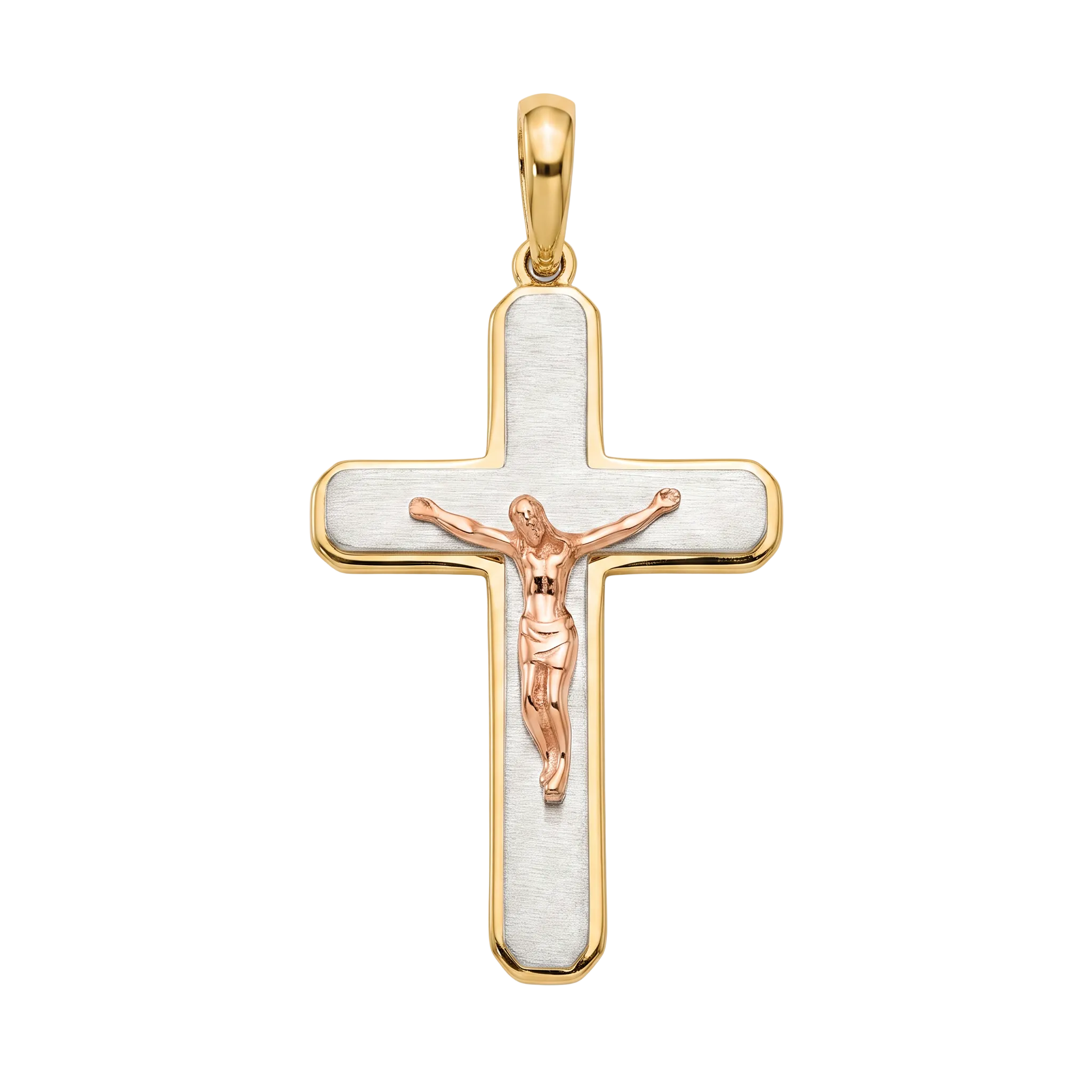 18K Multicolor Gold Cross Pendant