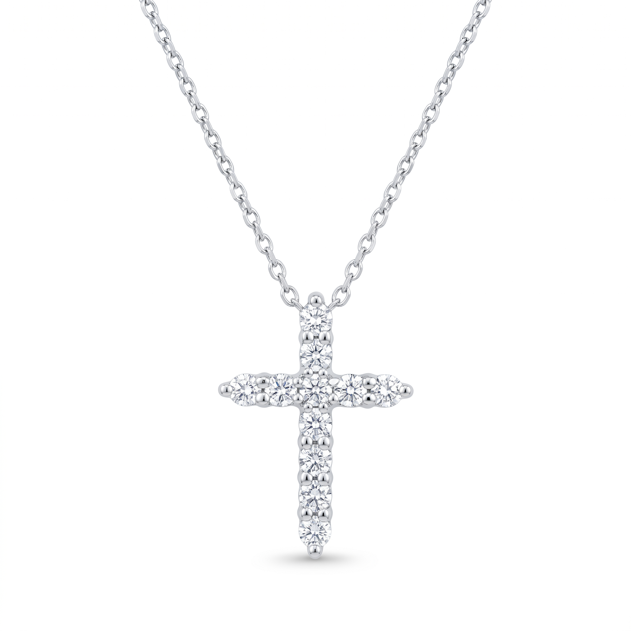 Diamond White Gold Cross Chain Necklace