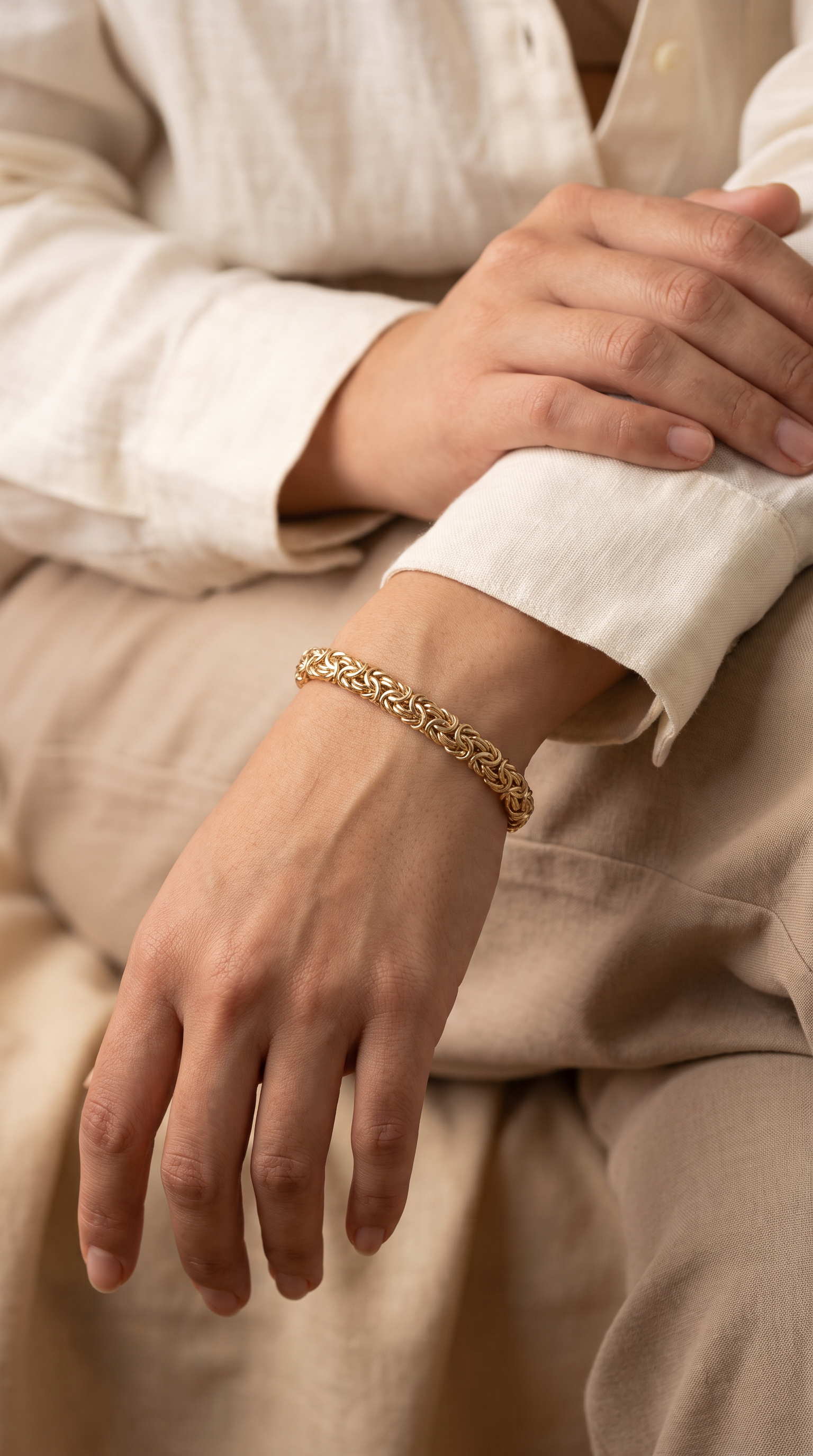 18K Yellow Gold Byzantine Bracelet